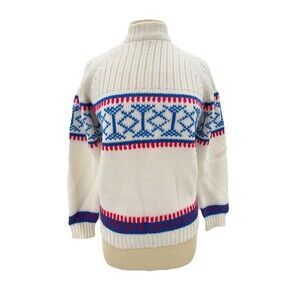 Vtg Fully Fashioned 100% Virgin Acrylic Hand Loomed Ski Sweater Women’s Sz L